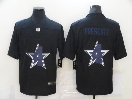 Men's Dallas Cowboys #4 Dak Prescott Black Alternate Game Player Jerseys
