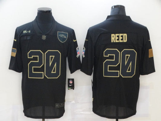 Men's Baltimore Ravens Ed Reed #20 Black Game Player Jerseys
