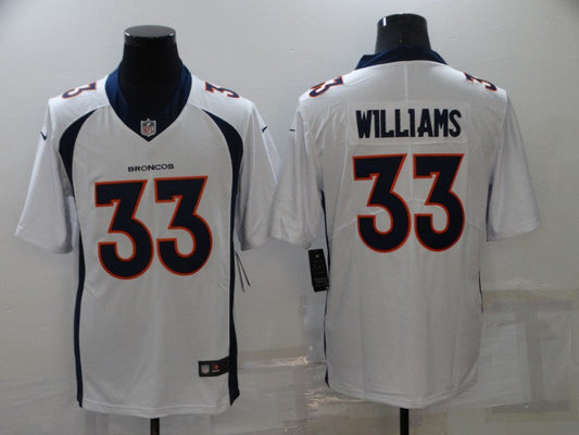 Men's Denver Broncos Javonte Williams #33 White Game Jerseys