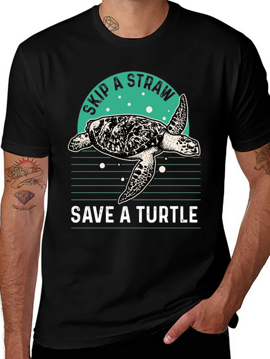 Save A Turtle T-Shirt Skip A Straw Tee