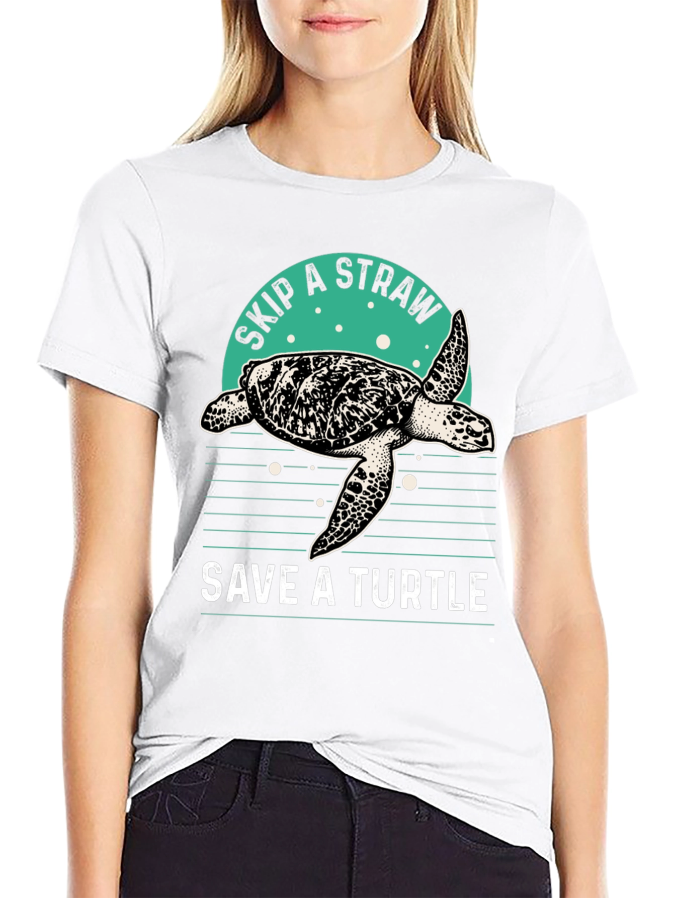 Save A Turtle T-Shirt Skip A Straw Tee