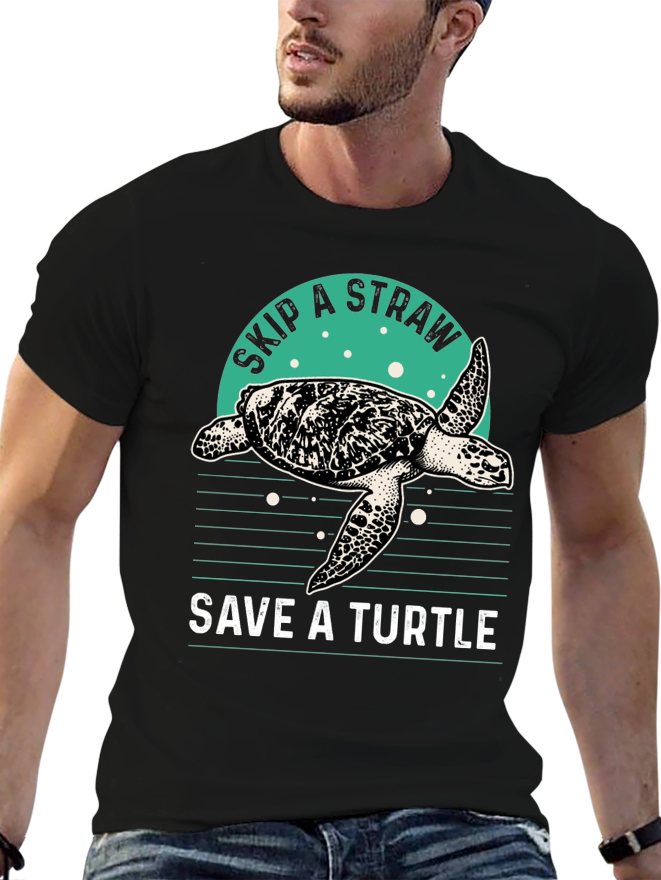 Save A Turtle T-Shirt Skip A Straw Tee