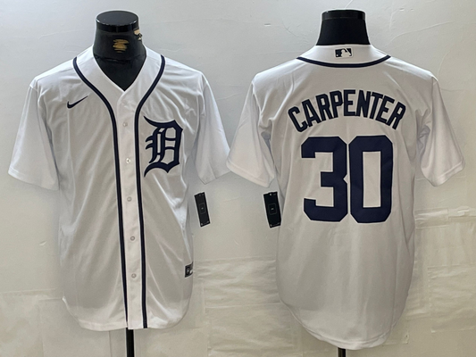 Men's Detroit Tigers Kerry Carpenter #30 White Replica Player Jerseys