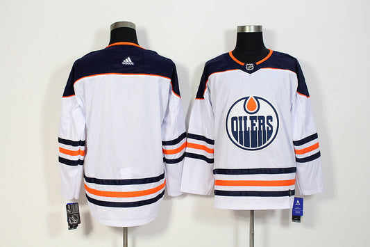 Men's Edmonton Oilers White Away Breakaway Blank Jerseys