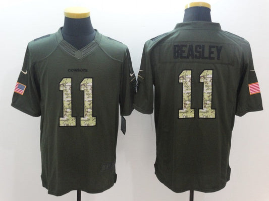 Men's Dallas Cowboys Cole Beasley #11 Army Green Game Jerseys