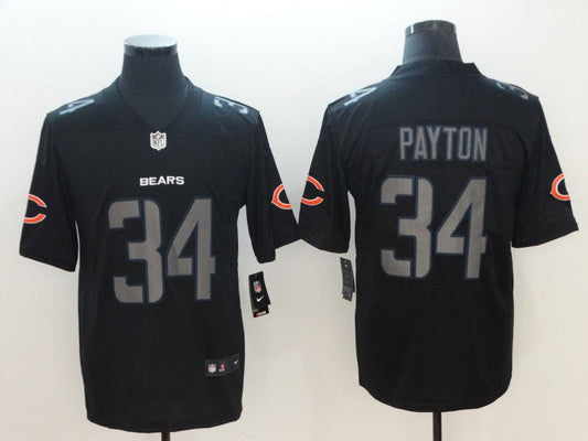 Men's Chicago Bears Walter Payton #34 Black Player Game Jerseys