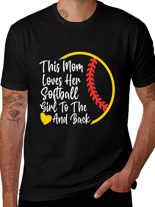 Softball Mom T-Shirt -  Love You To The Moon And Back