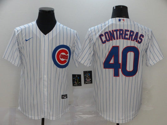 Men's Chicago Cubs Willson Contreras #40 White Replica Baseball Jerseys