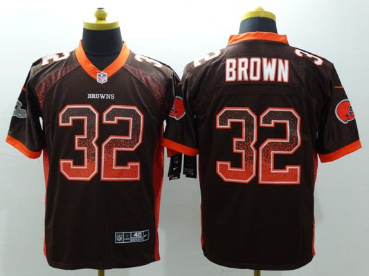 Men's Cleveland Browns Jim Brown #32 Brown Game Jerseys