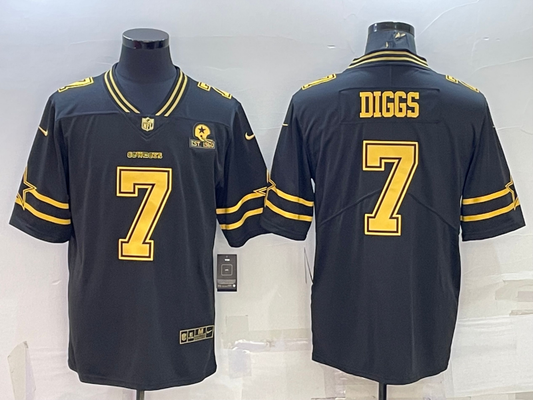 Men's Dallas Cowboys Trevon Diggs #7 Black Player Game Jerseys