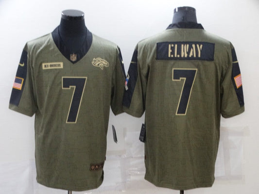 Men's Denver Broncos John Elway #7 Brown Game Jerseys