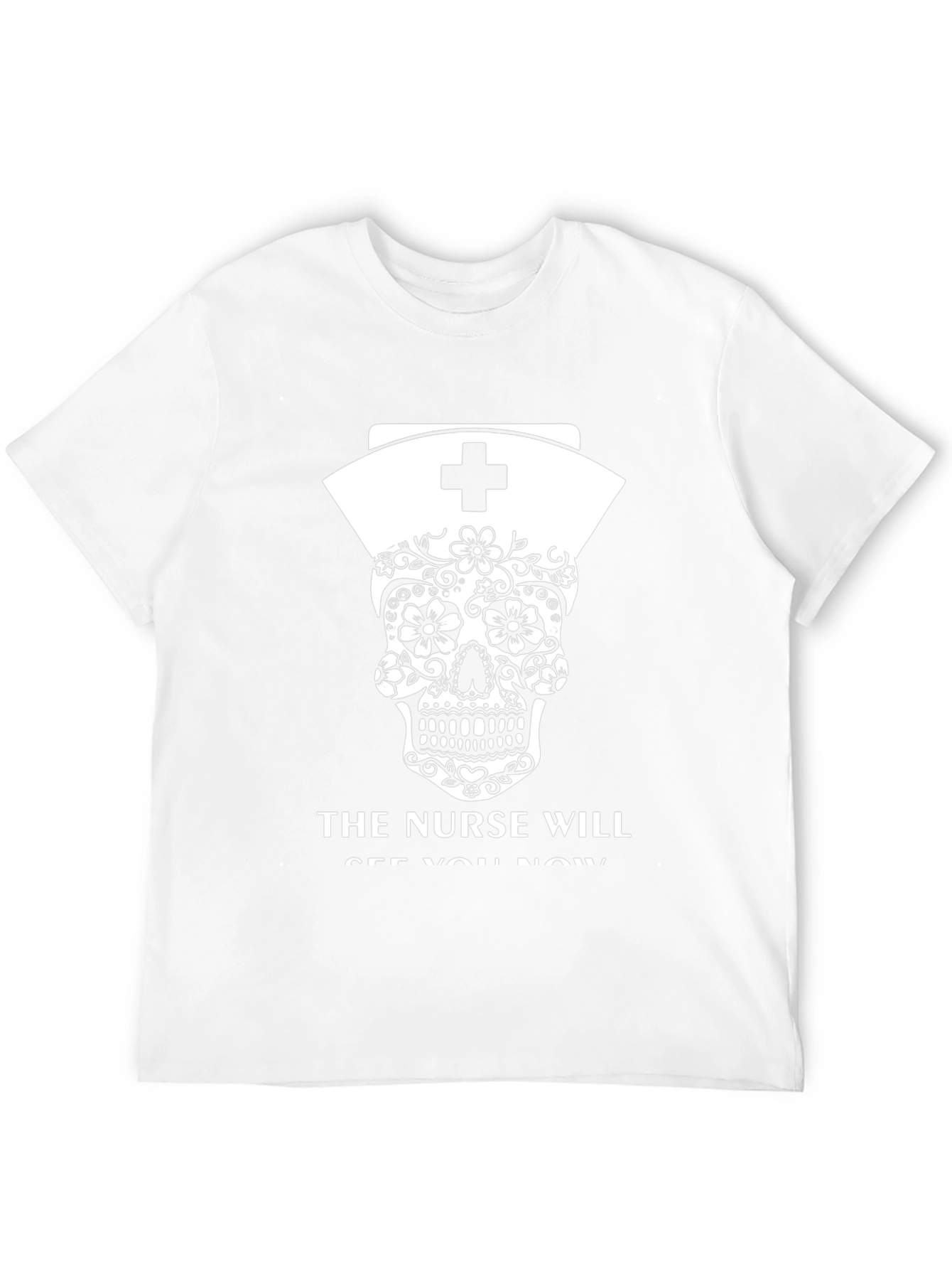 Nurse Skull Graphic Tee - Black T-Shirt