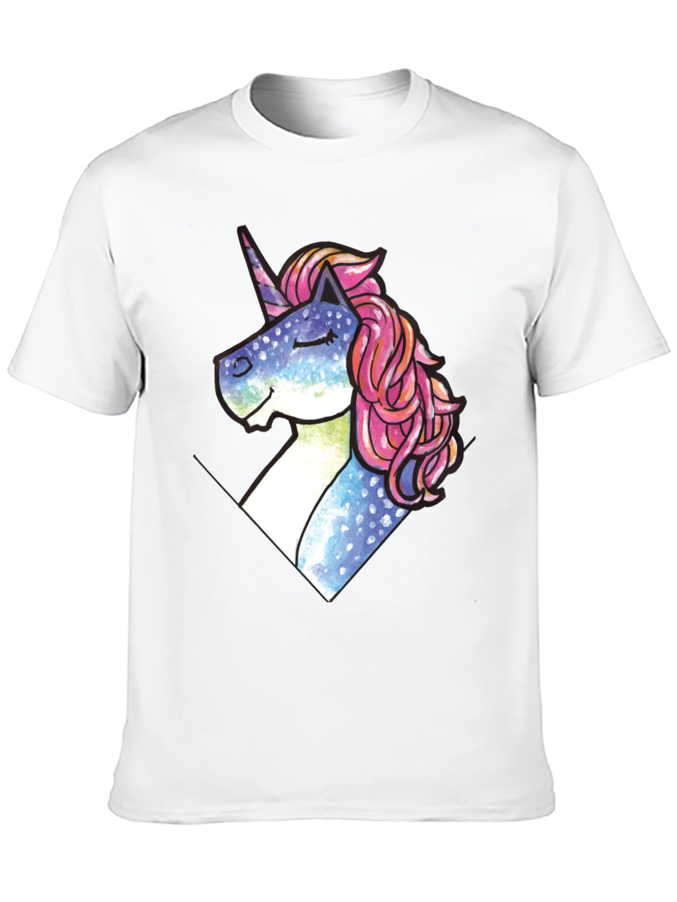 Unicorn Pocket Print Black T-Shirt
