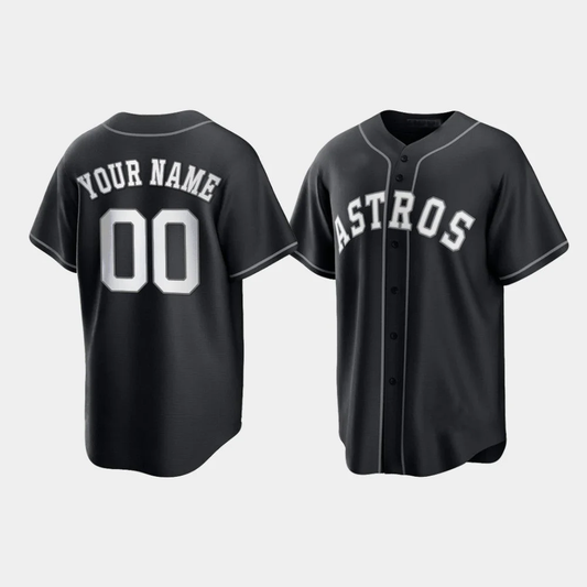 Men's Houston Astros Black Replica Custom Jerseys