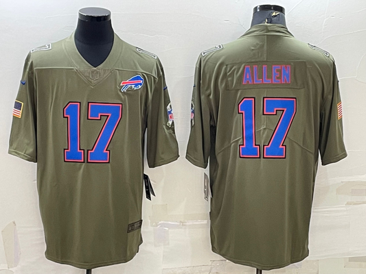 Men's Buffalo Bills Josh Allen #17 Brown Player Jerseys