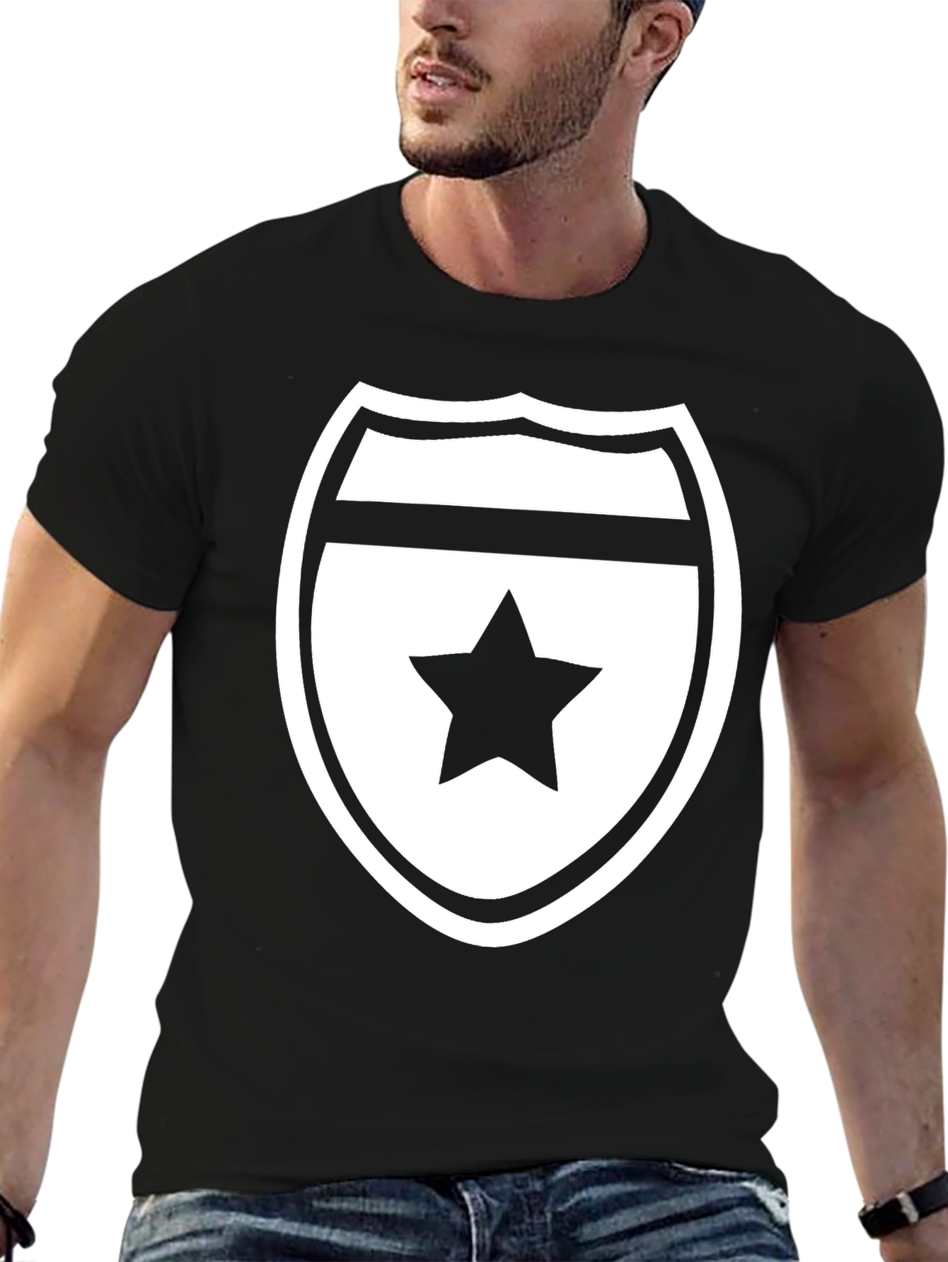 Star Shield Graphic Tee - Mens Black T-Shirt