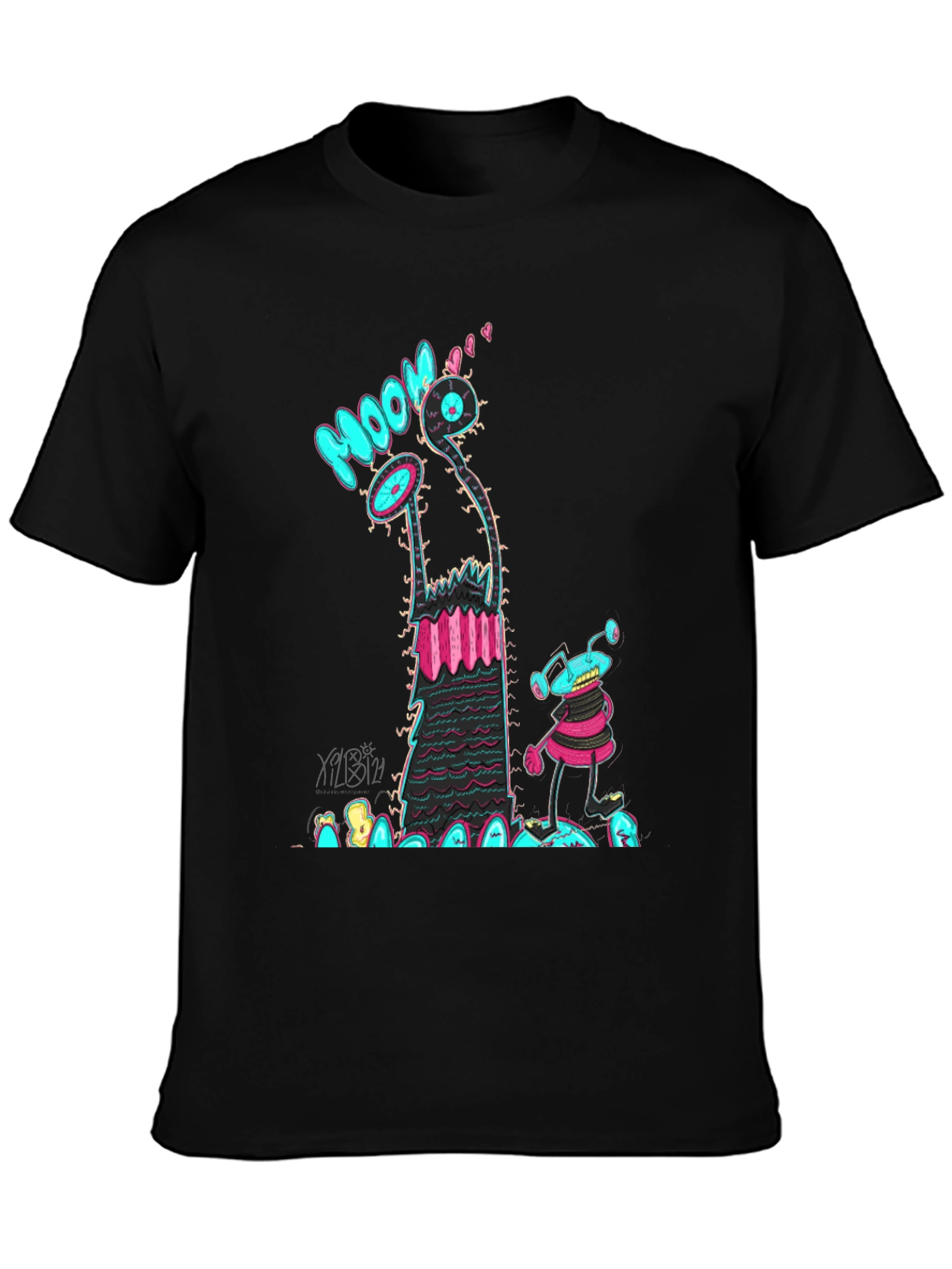 Groovy Alien Graphic T-Shirt - Black