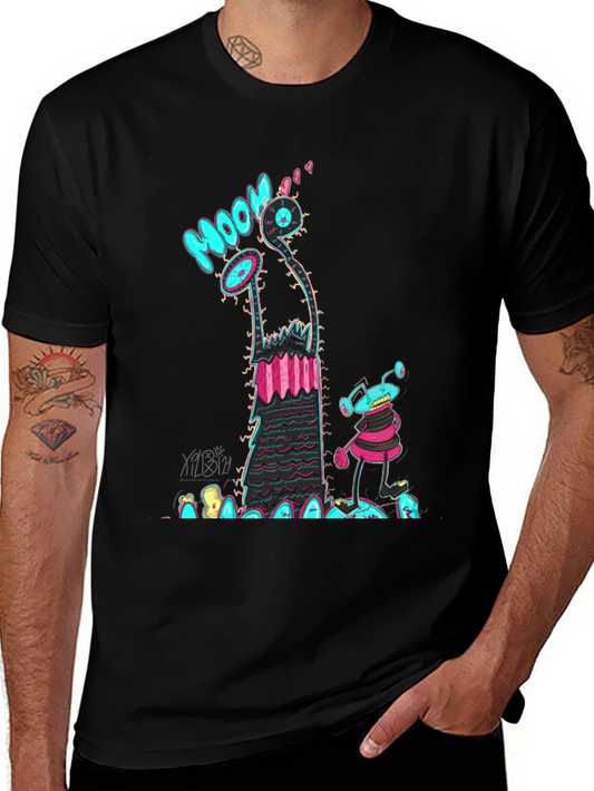 Groovy Alien Graphic T-Shirt - Black