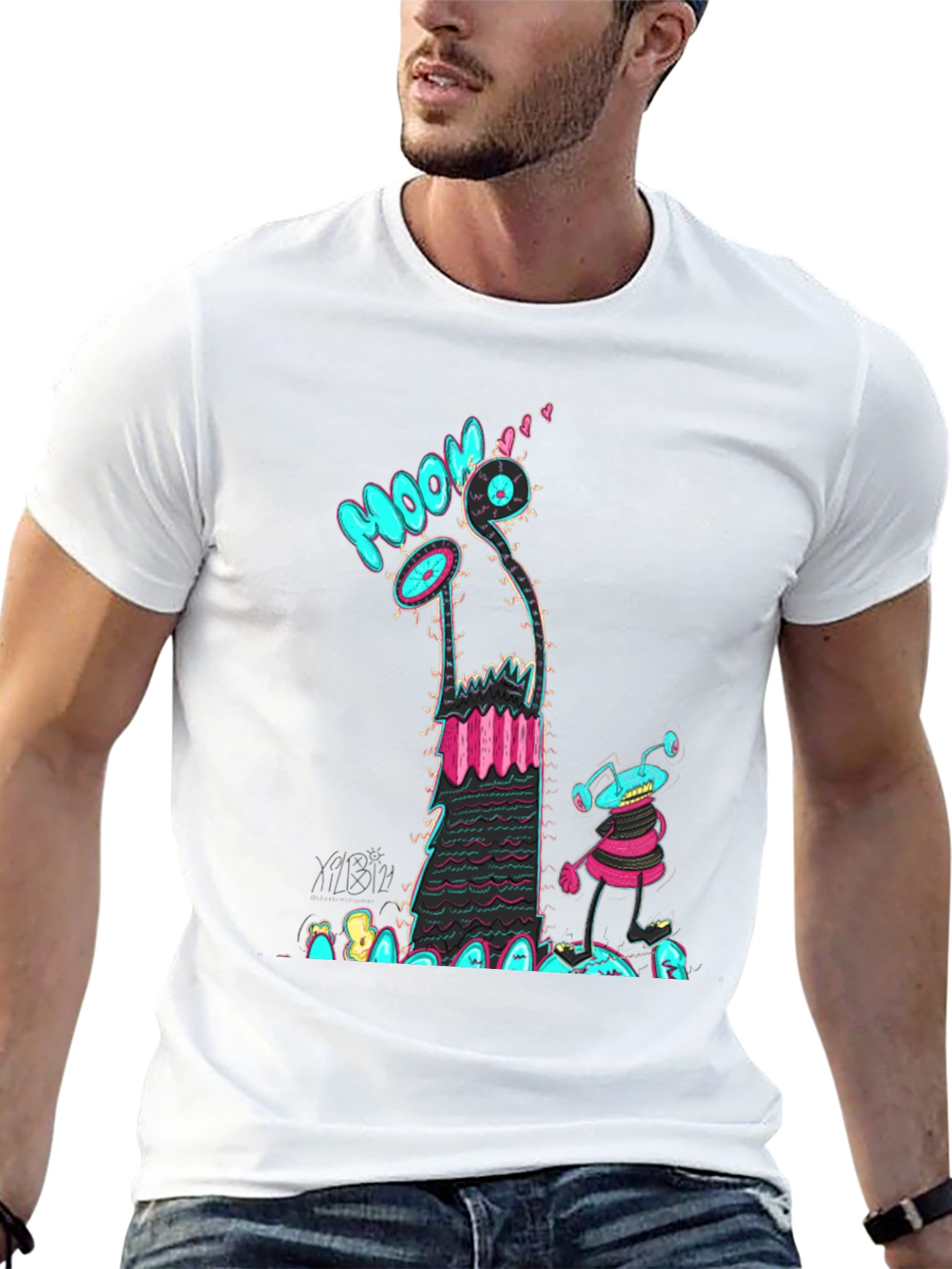 Groovy Alien Graphic T-Shirt - Black
