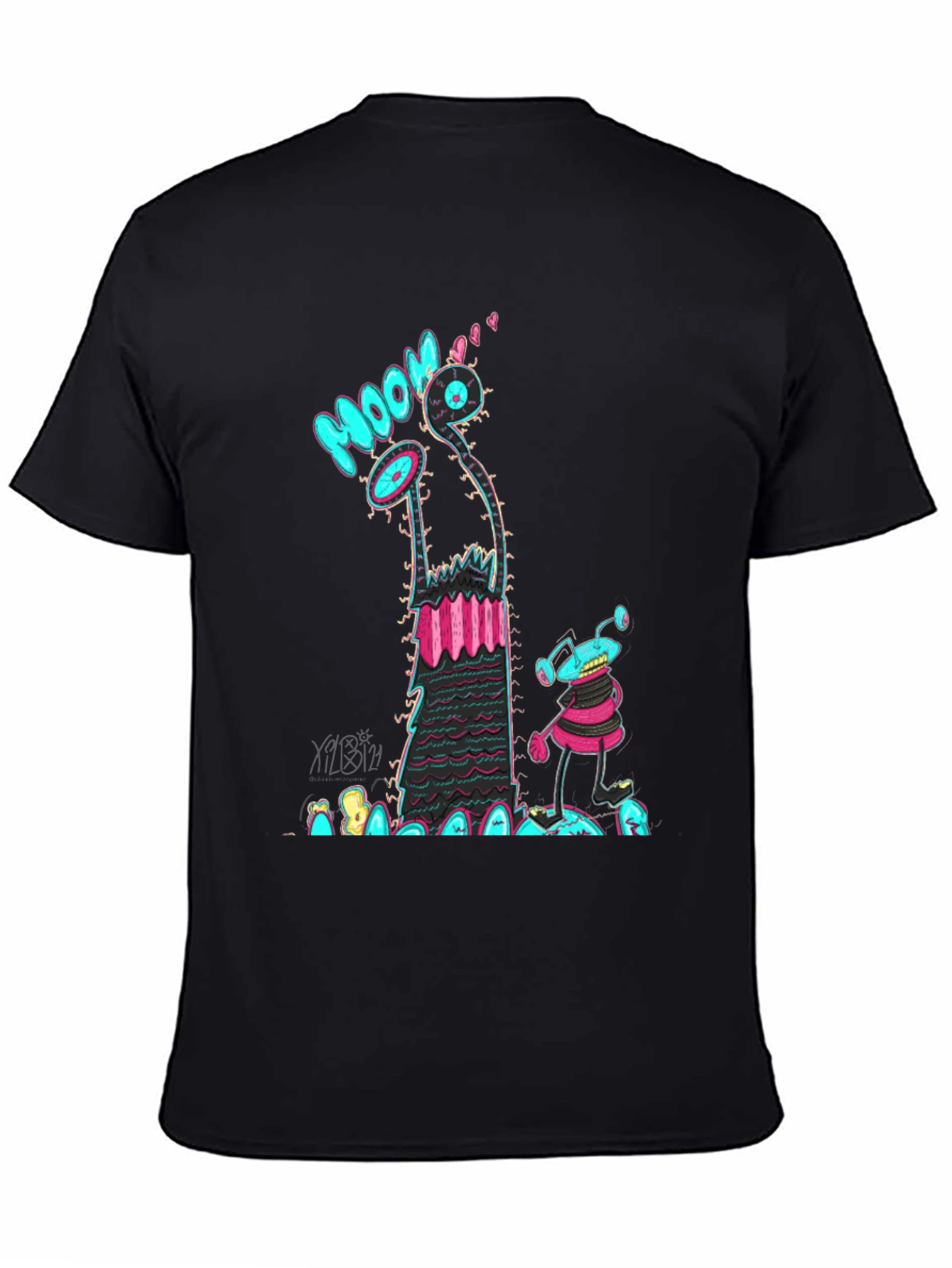 Groovy Alien Graphic T-Shirt - Black