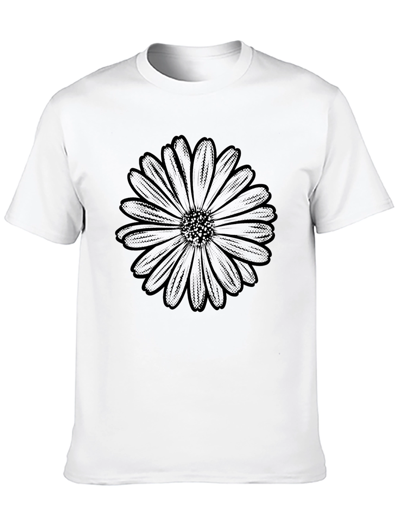 Black Flower Graphic Tee - Classic Style