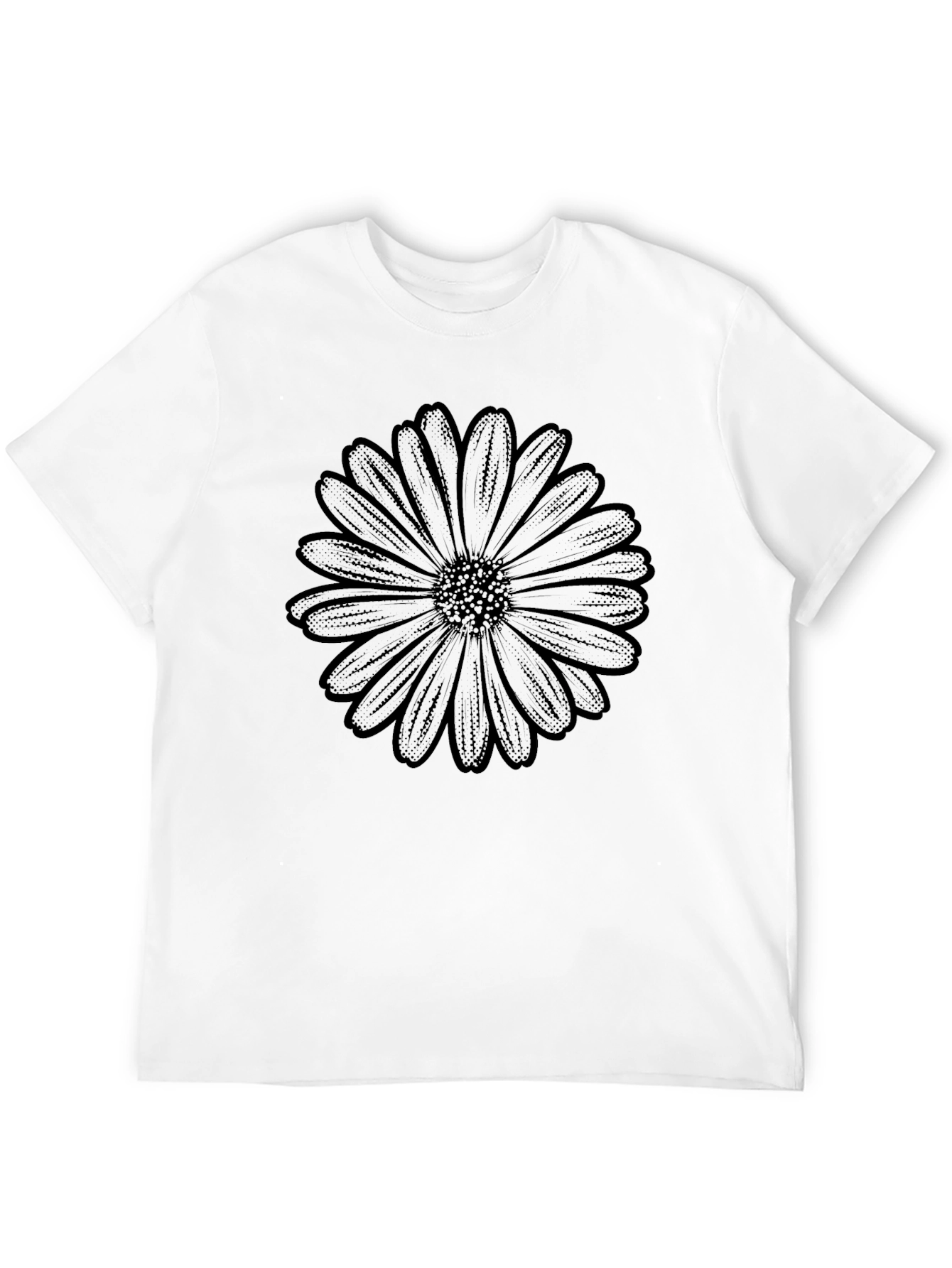 Black Flower Graphic Tee - Classic Style