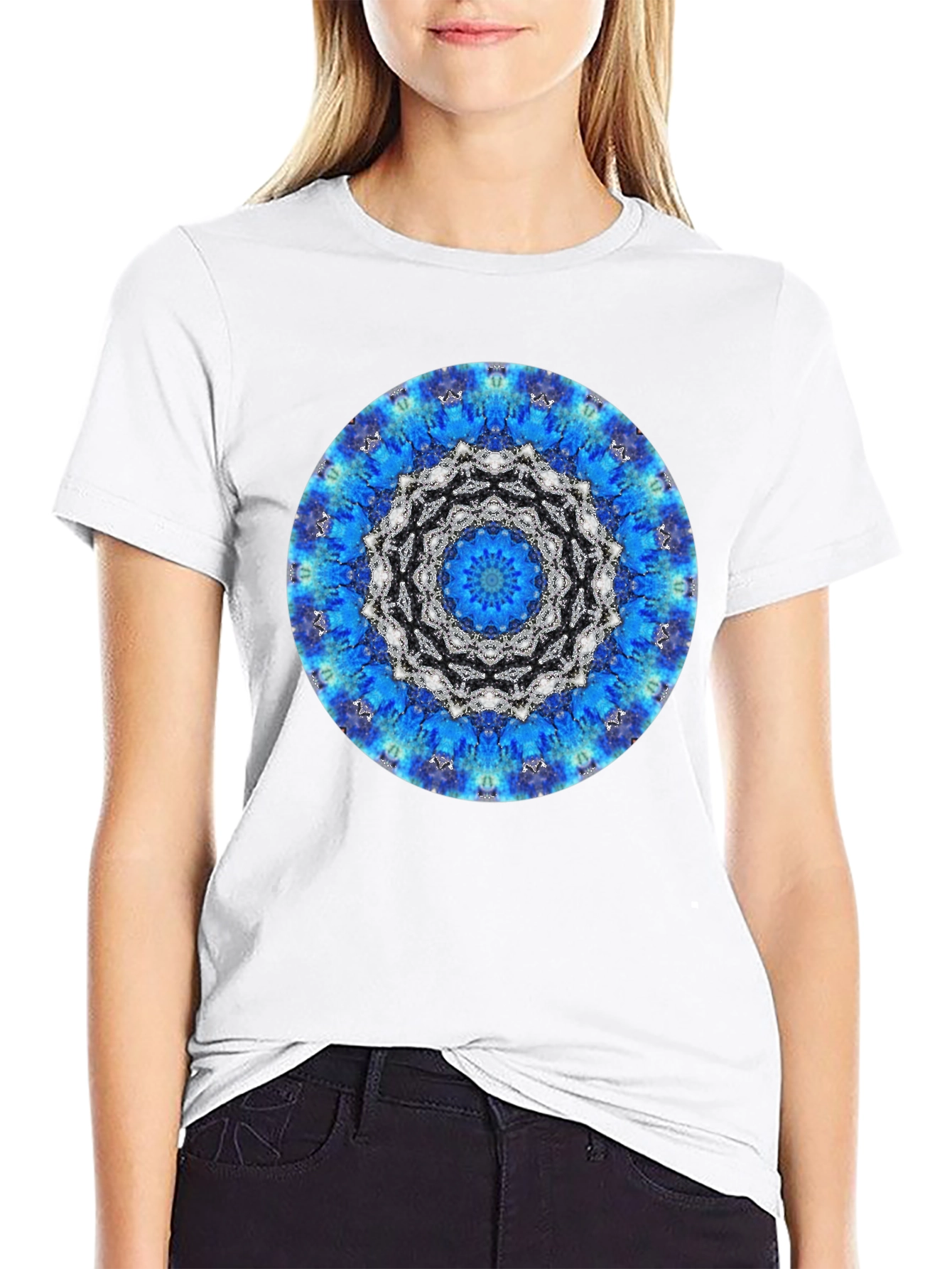 Blue Mandala Graphic Tee - Stylish Unisex T-Shirt