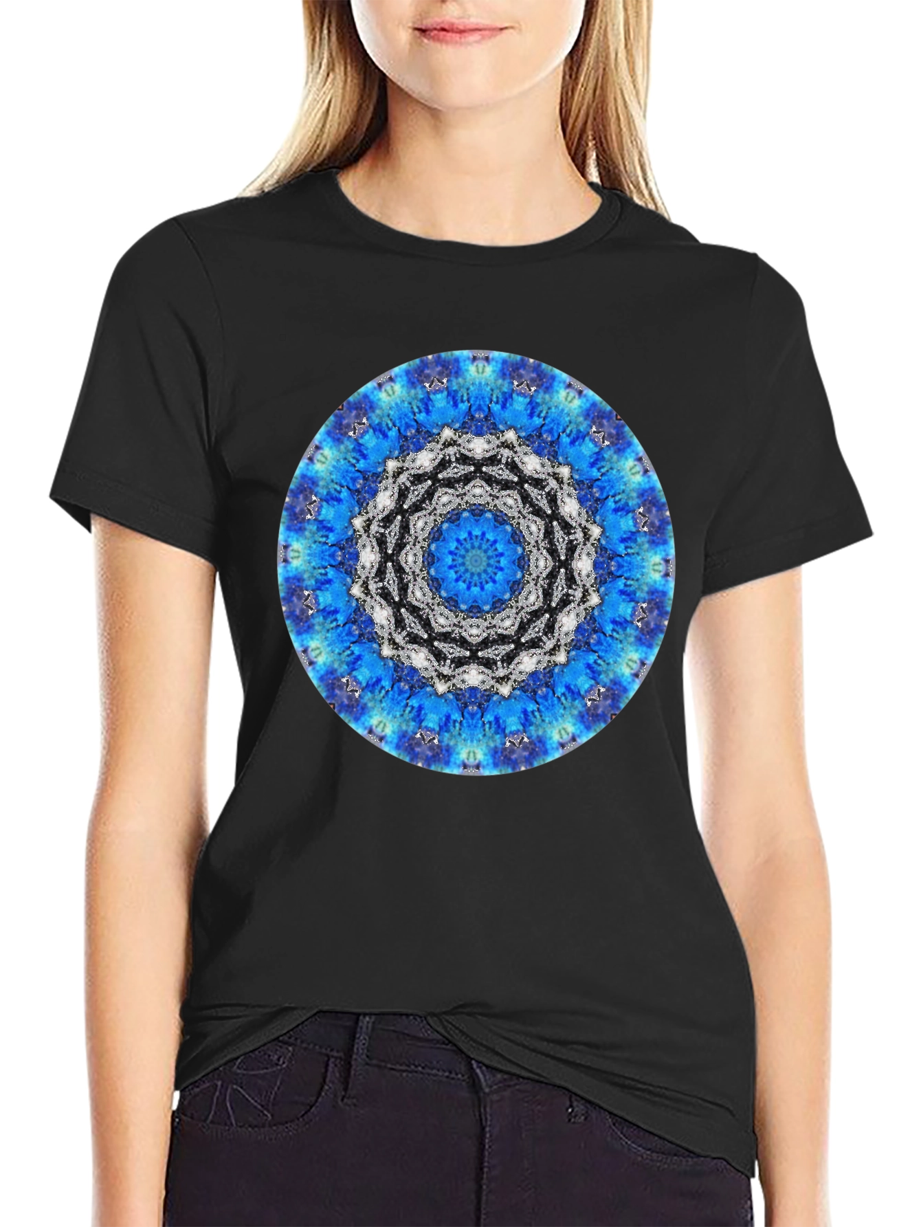 Blue Mandala Graphic Tee - Stylish Unisex T-Shirt