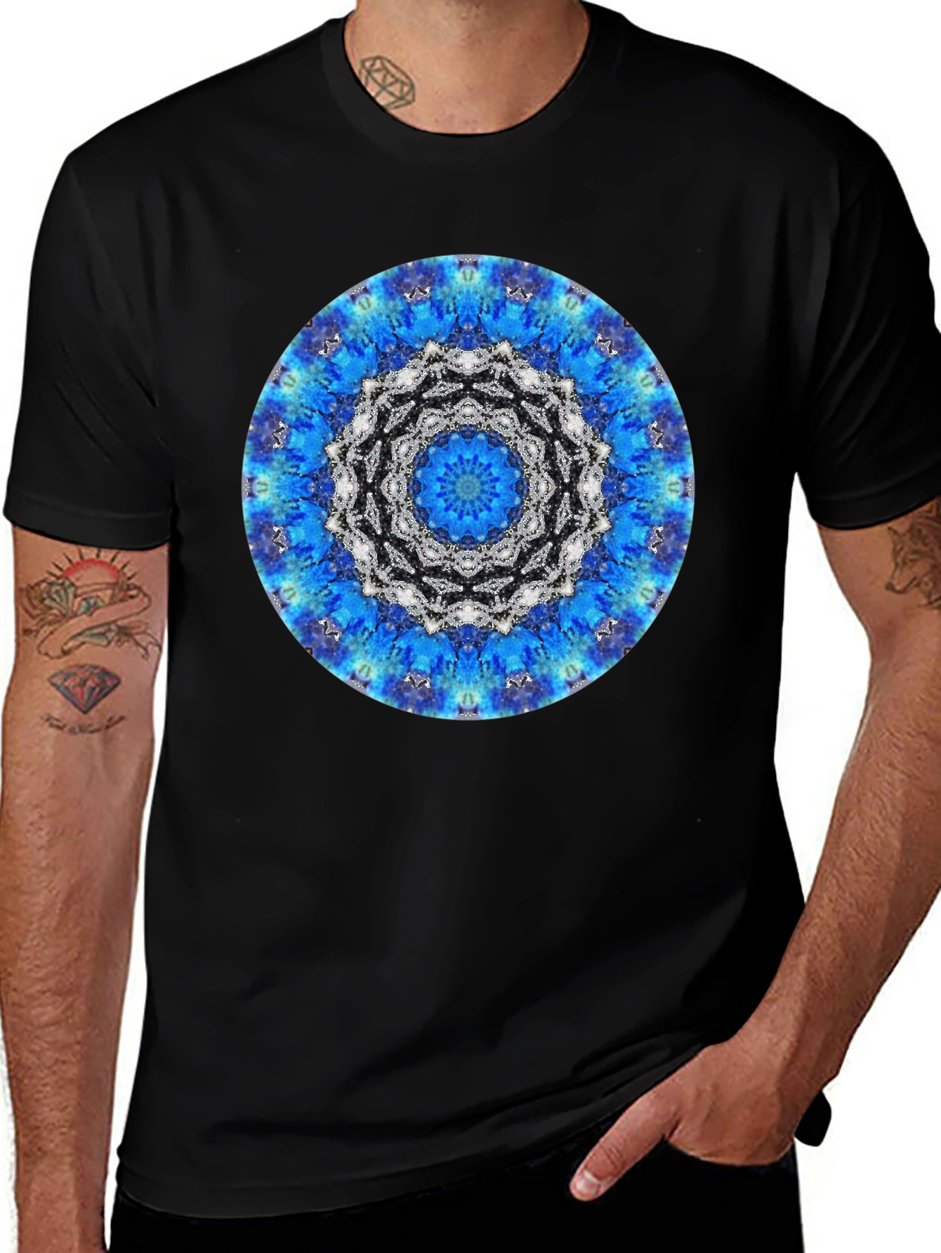 Blue Mandala Graphic Tee - Stylish Unisex T-Shirt