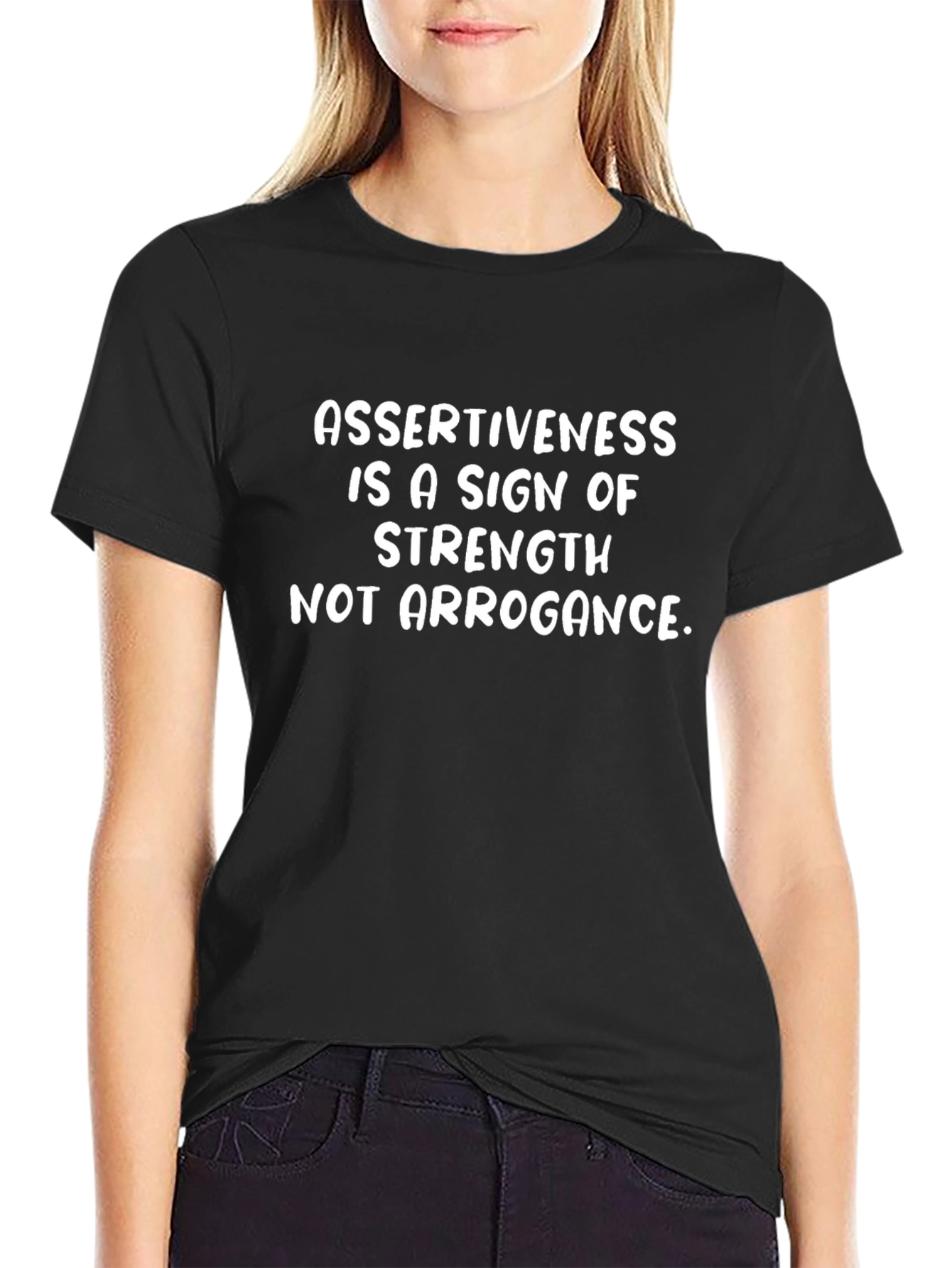 Assertiveness Strength Black Graphic Tee