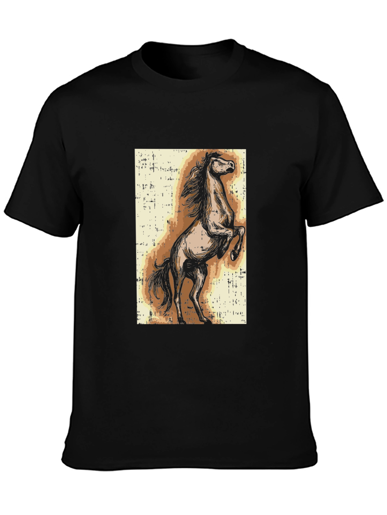 Horse Graphic Tee - Black Cotton Blend