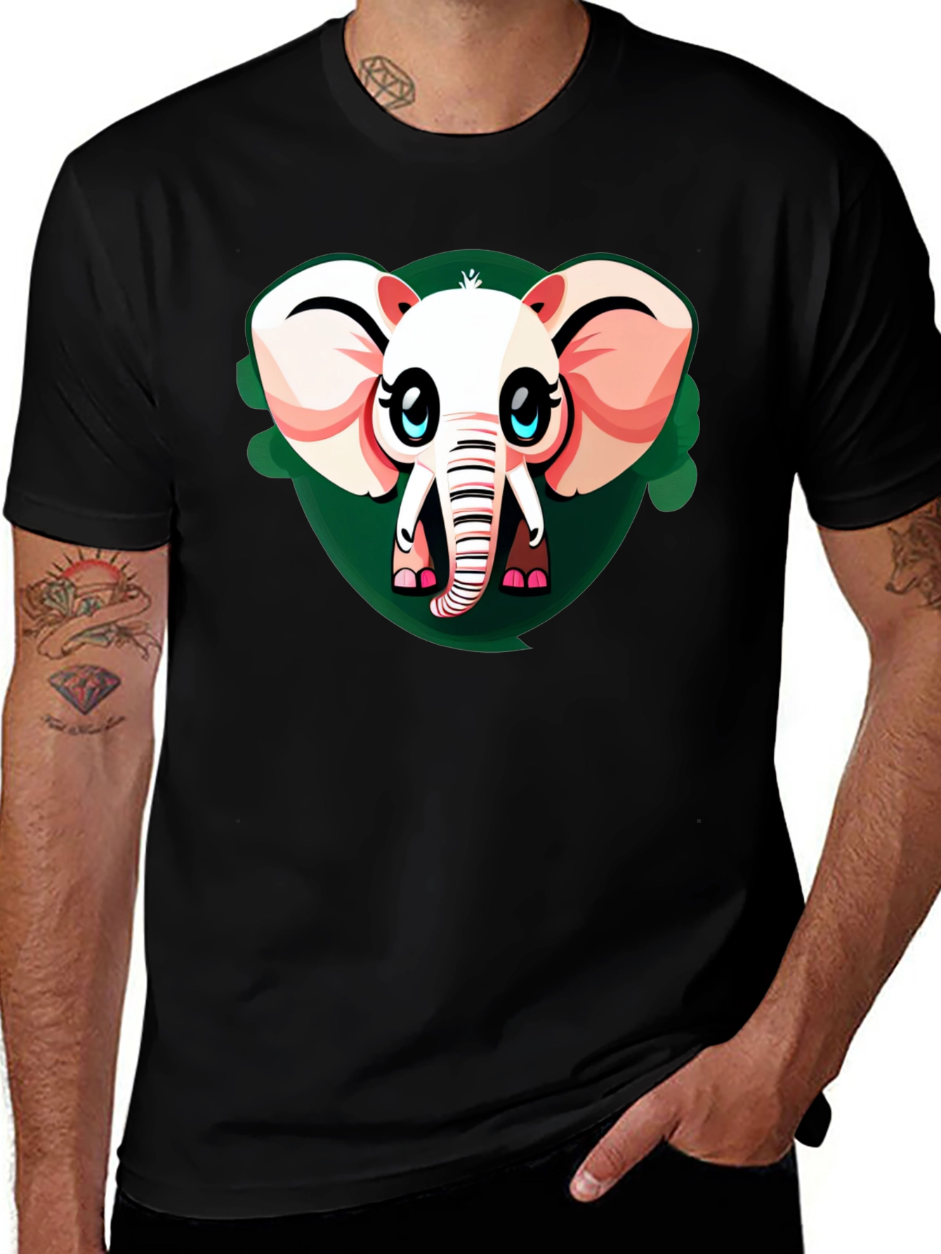 Cute Cartoon Elephant Graphic Tee
