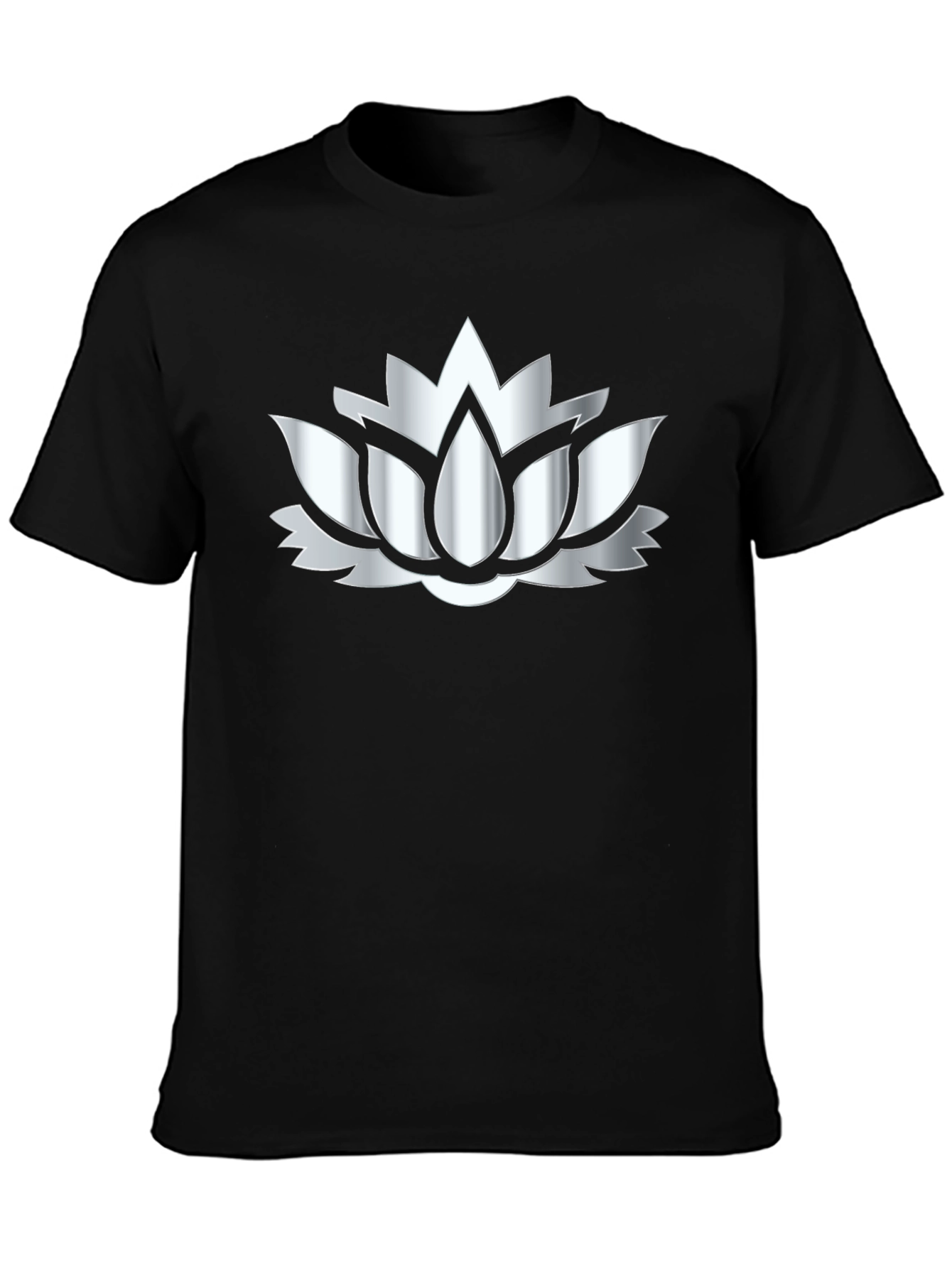 Lotus Flower Graphic Black T-Shirt