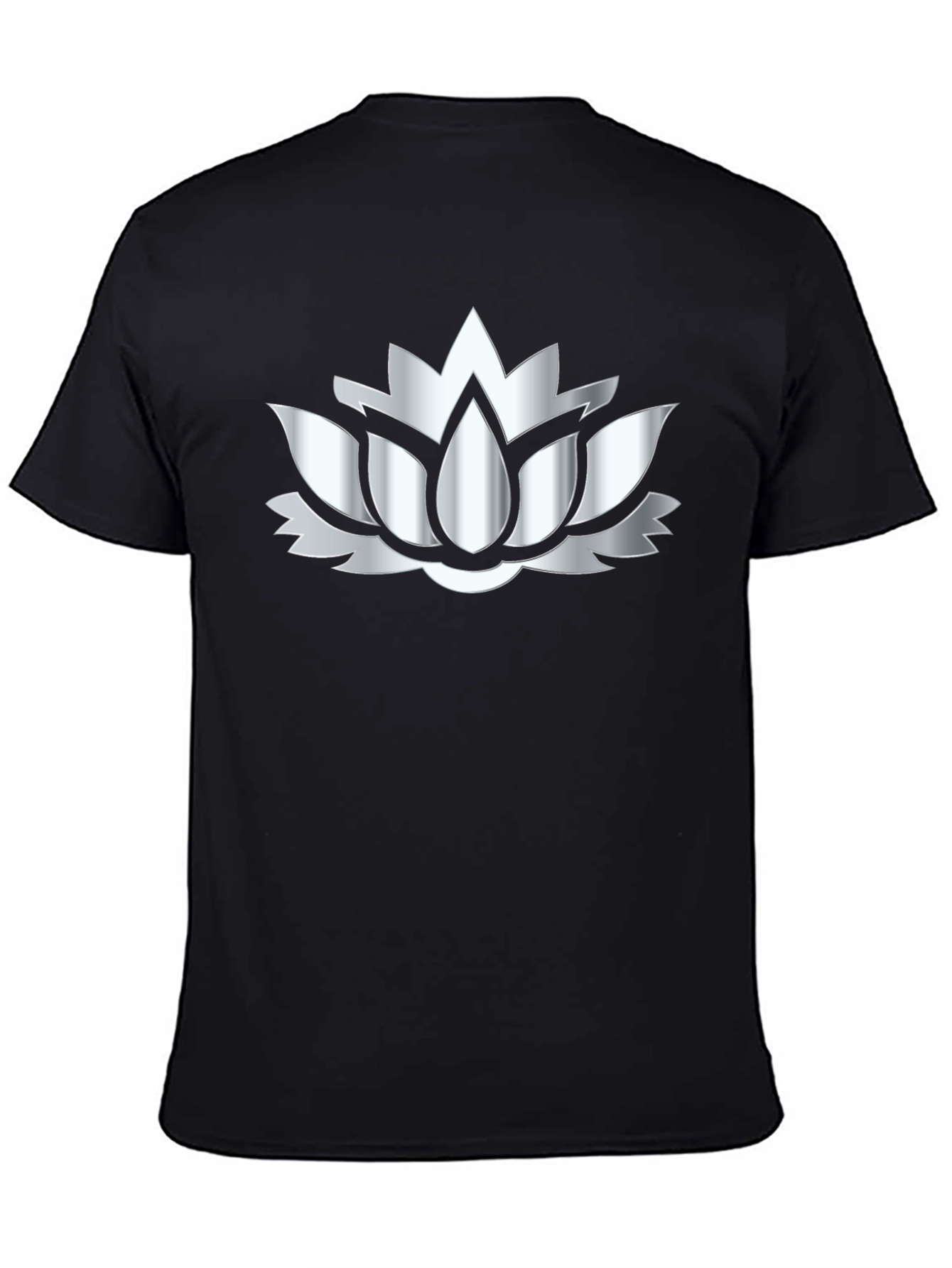 Lotus Flower Graphic Black T-Shirt