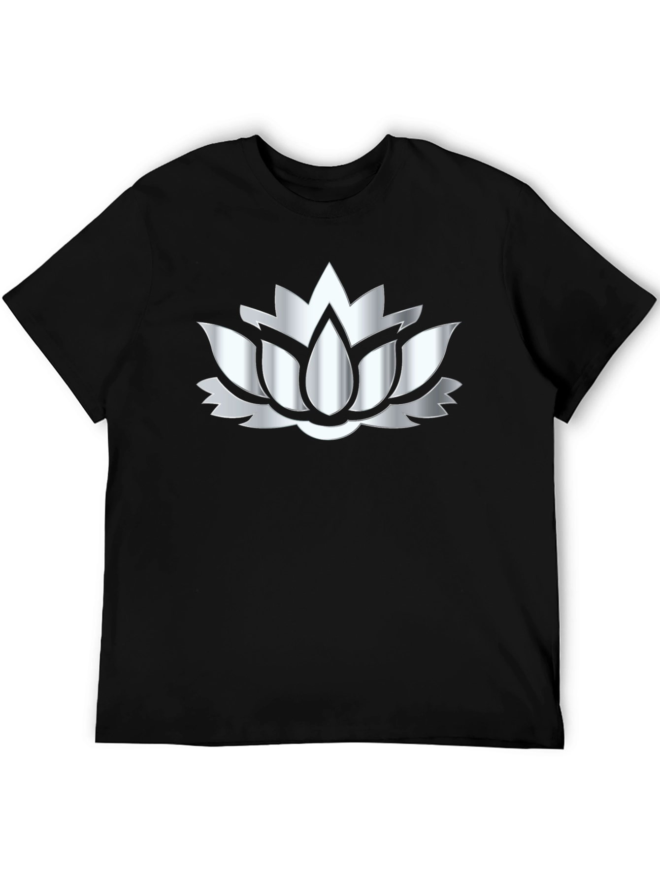 Lotus Flower Graphic Black T-Shirt