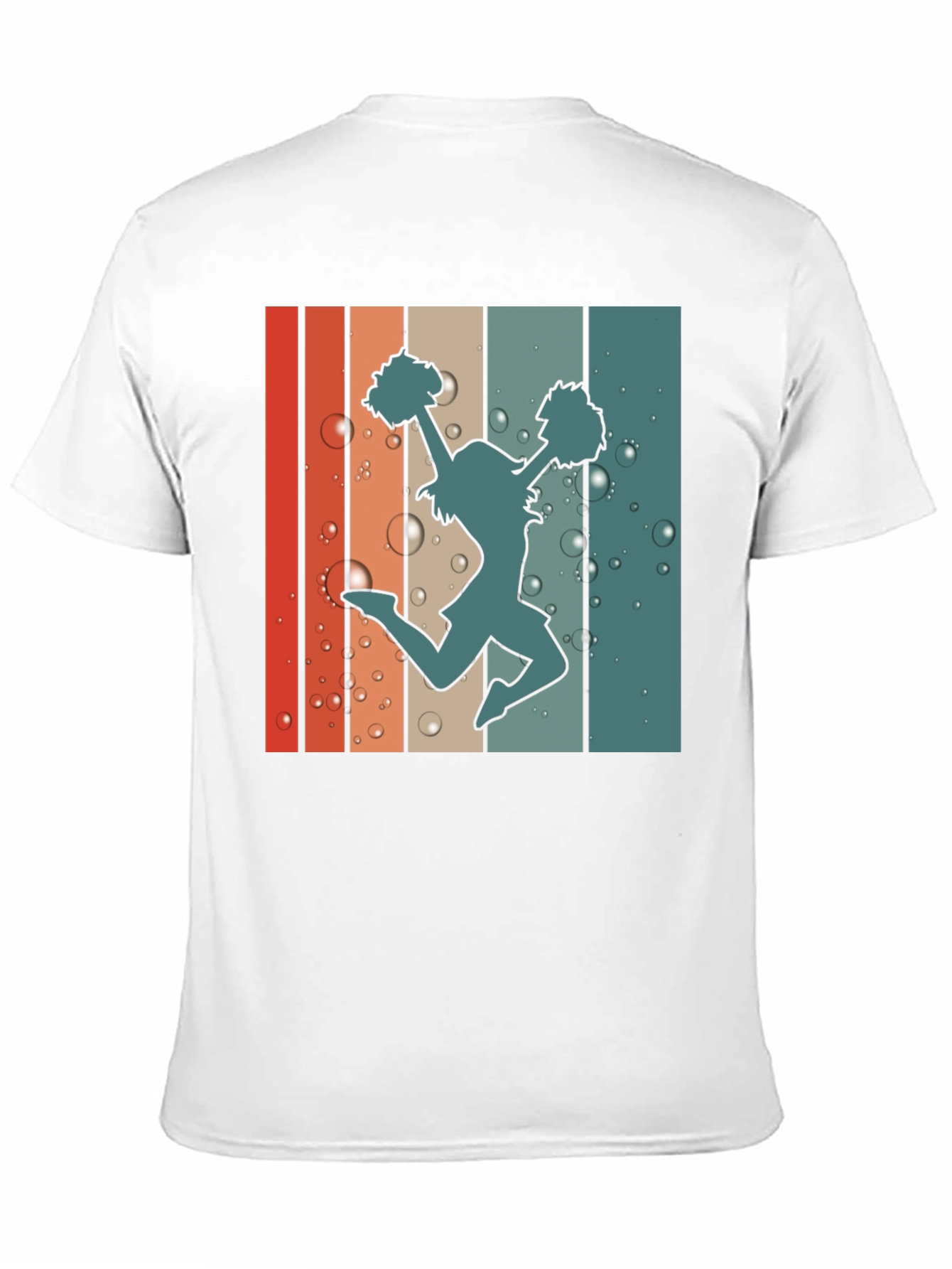 Retro Cheerleader Graphic T-Shirt - Black
