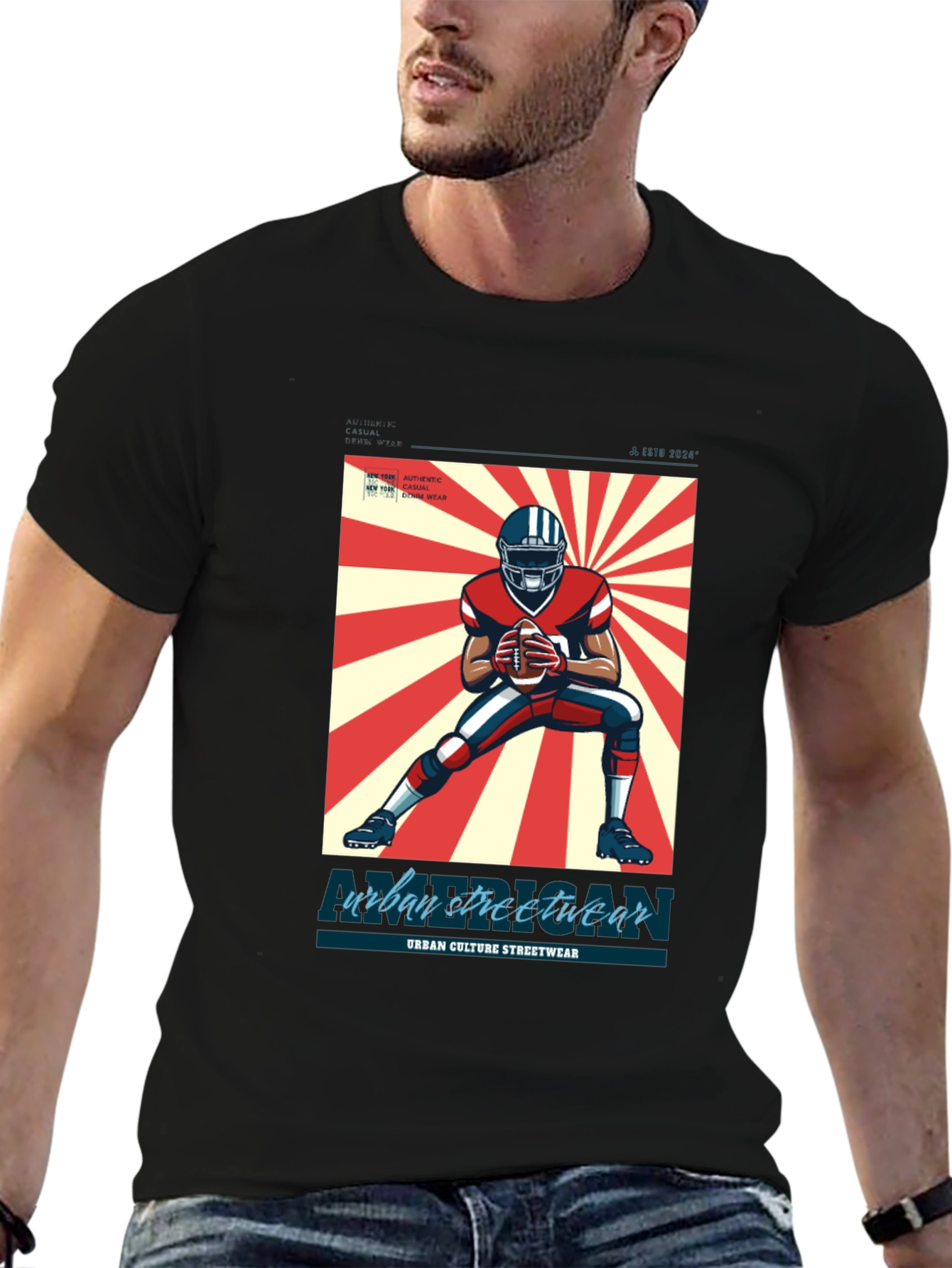 Urban Streetwear Football T-Shirt