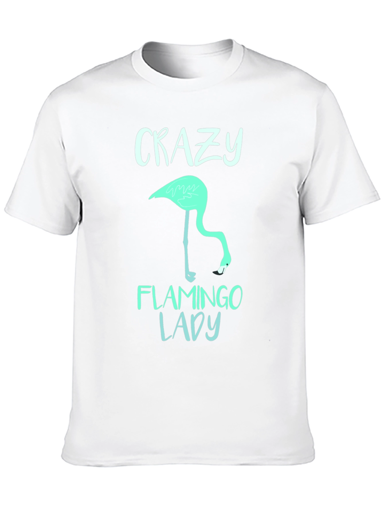 Crazy Flamingo Lady T-Shirt - Fun Graphic Tee