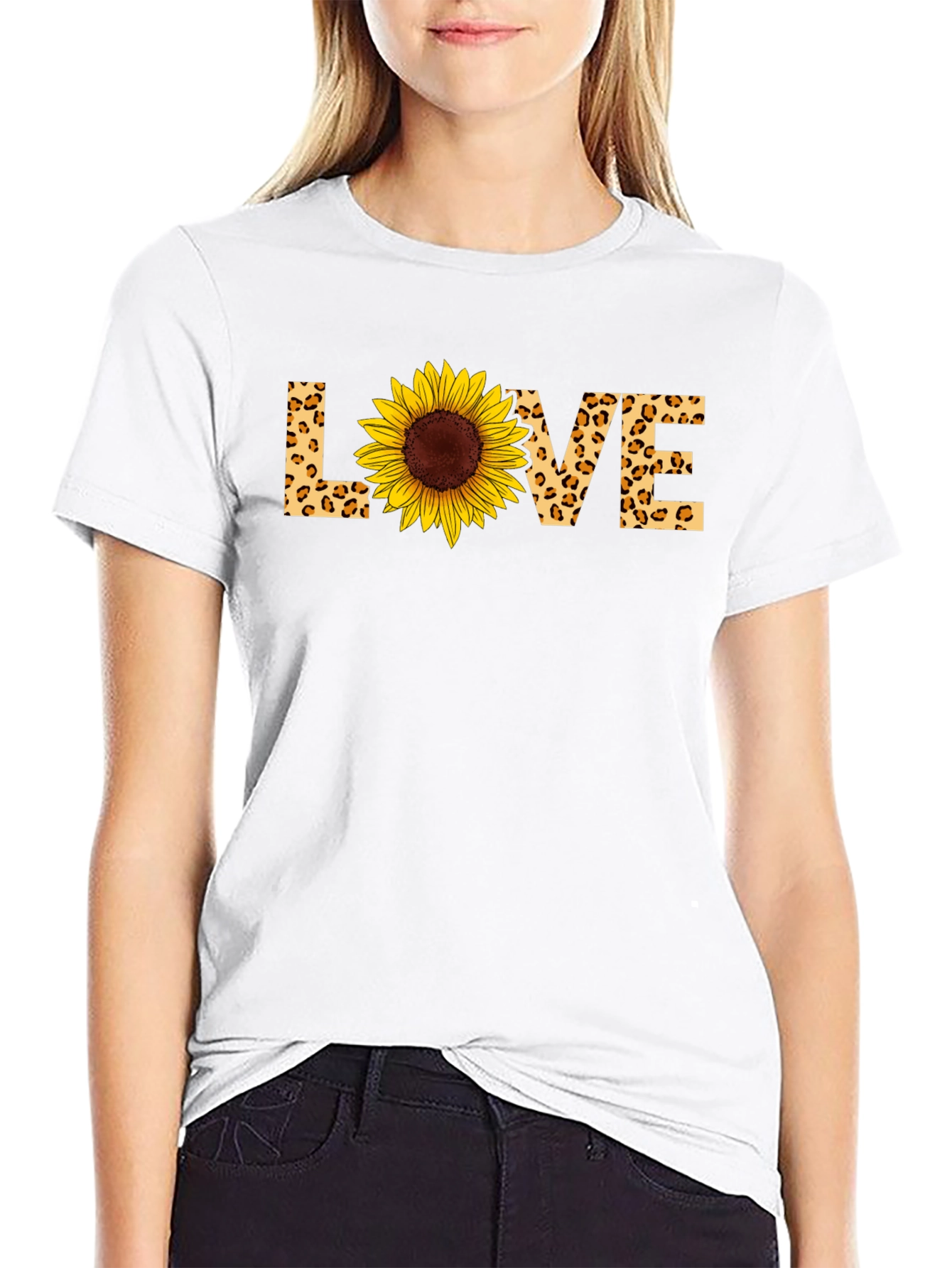 Sunflower LOVE Graphic T-Shirt - Black