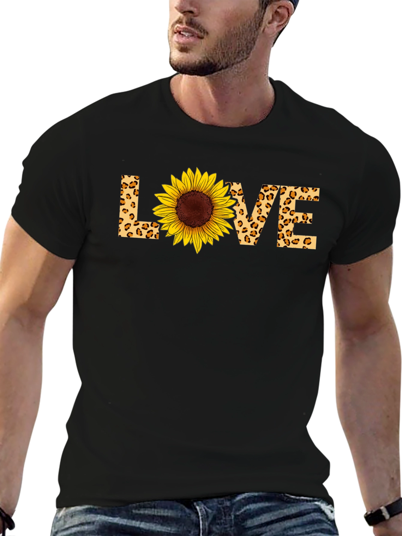 Sunflower LOVE Graphic T-Shirt - Black