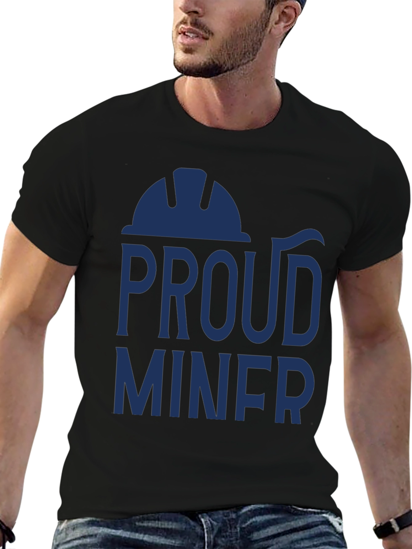Proud Miner Graphic T-Shirt - Black Crew Neck Tee