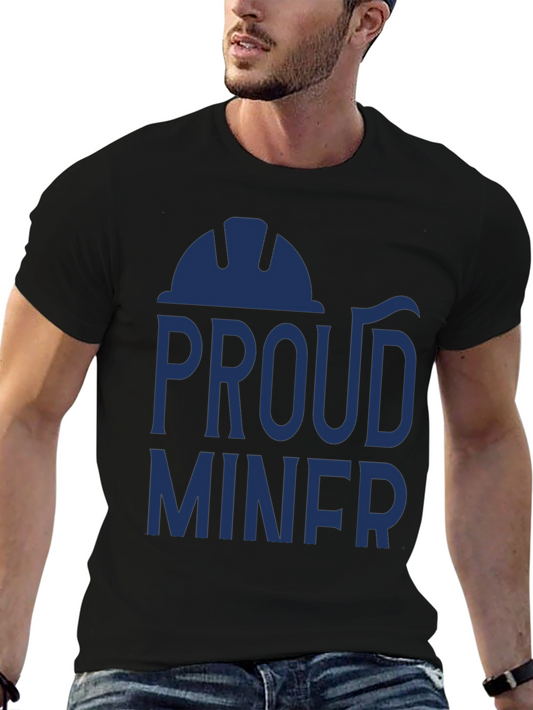 Proud Miner Graphic T-Shirt - Black Crew Neck Tee