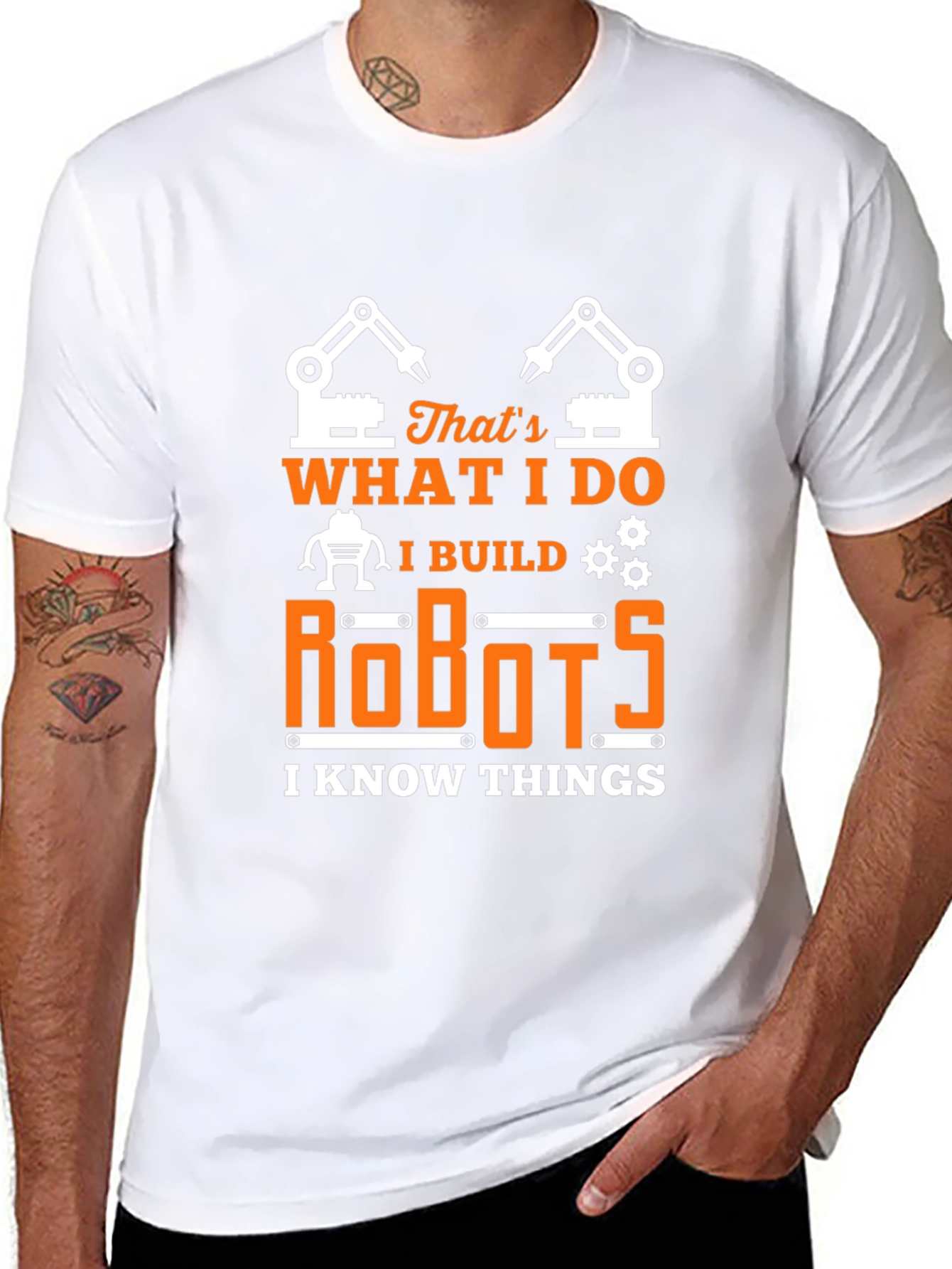 I Build Robots T-Shirt - Funny Engineer Tee
