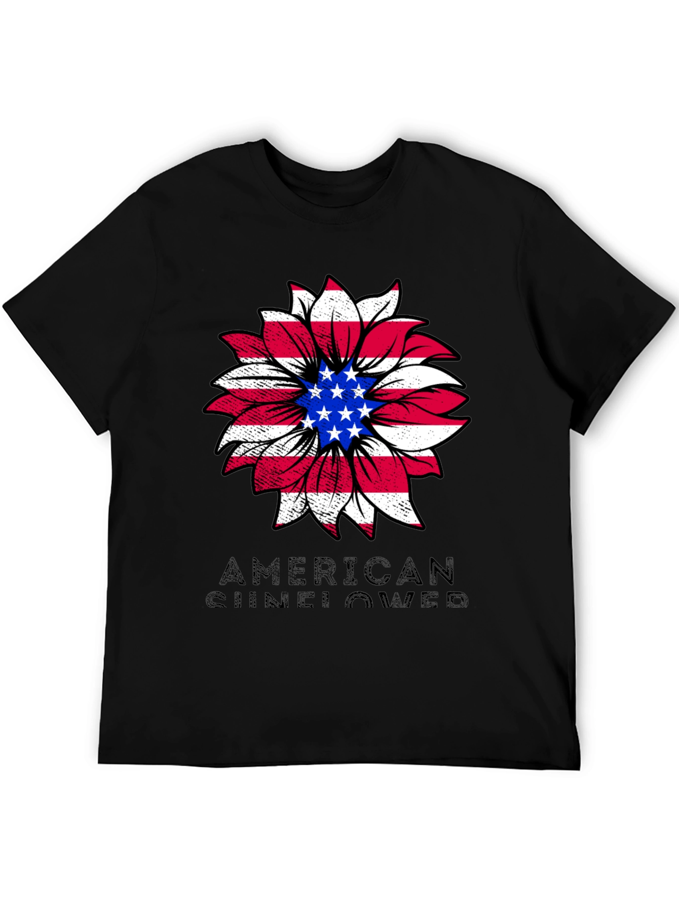 American Sunflower Graphic Tee - Patriotic Style