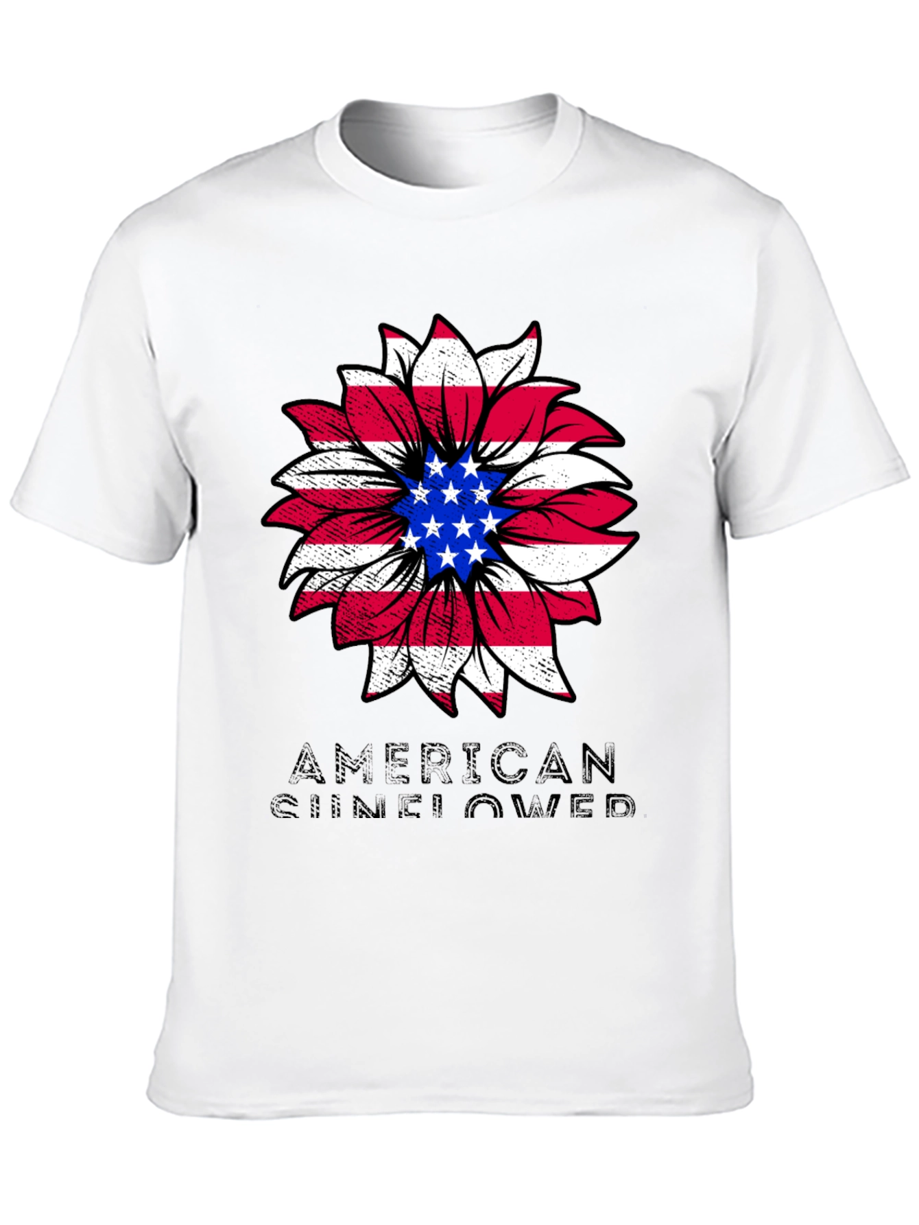 American Sunflower Graphic Tee - Patriotic Style