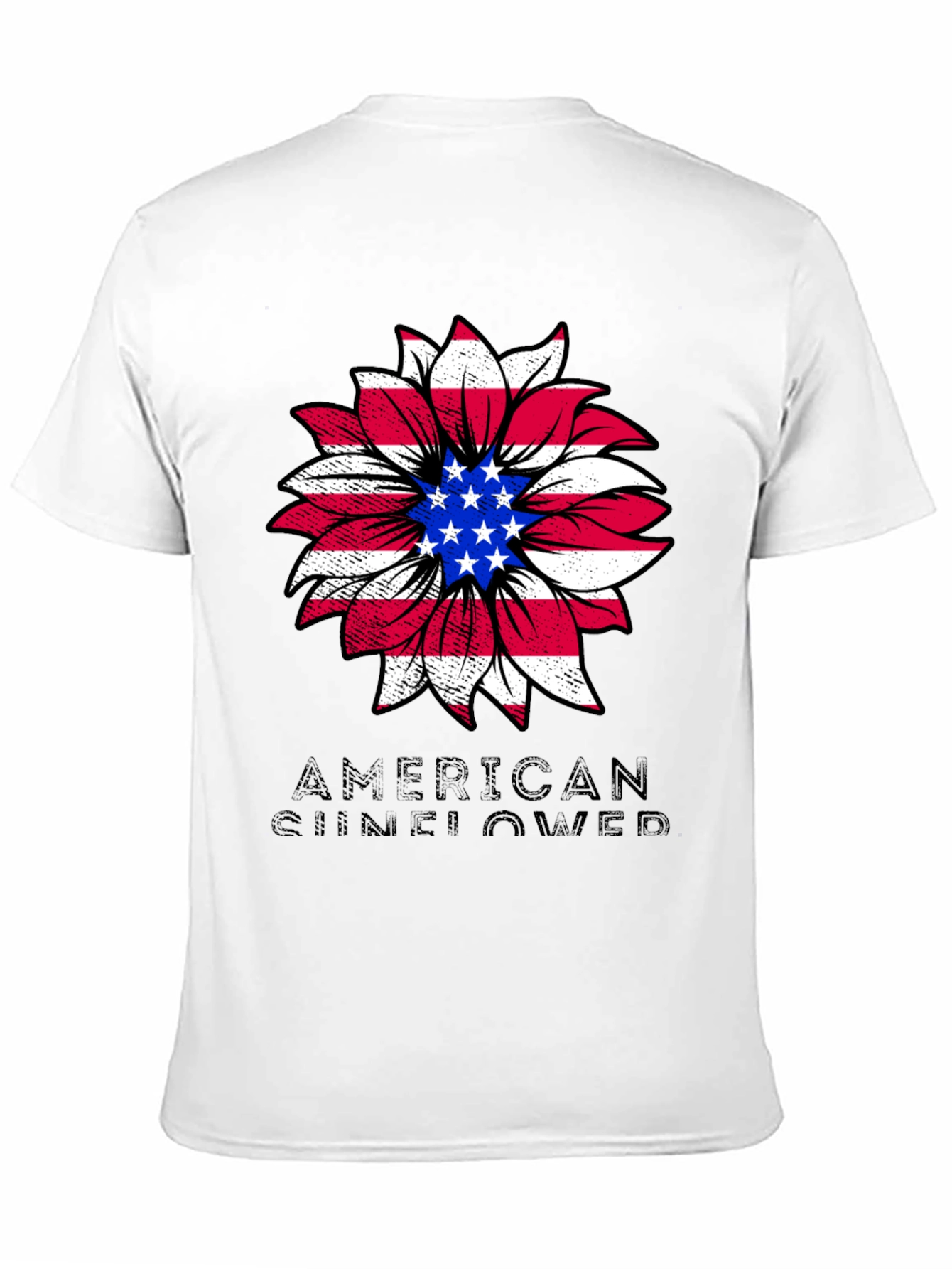 American Sunflower Graphic Tee - Patriotic Style
