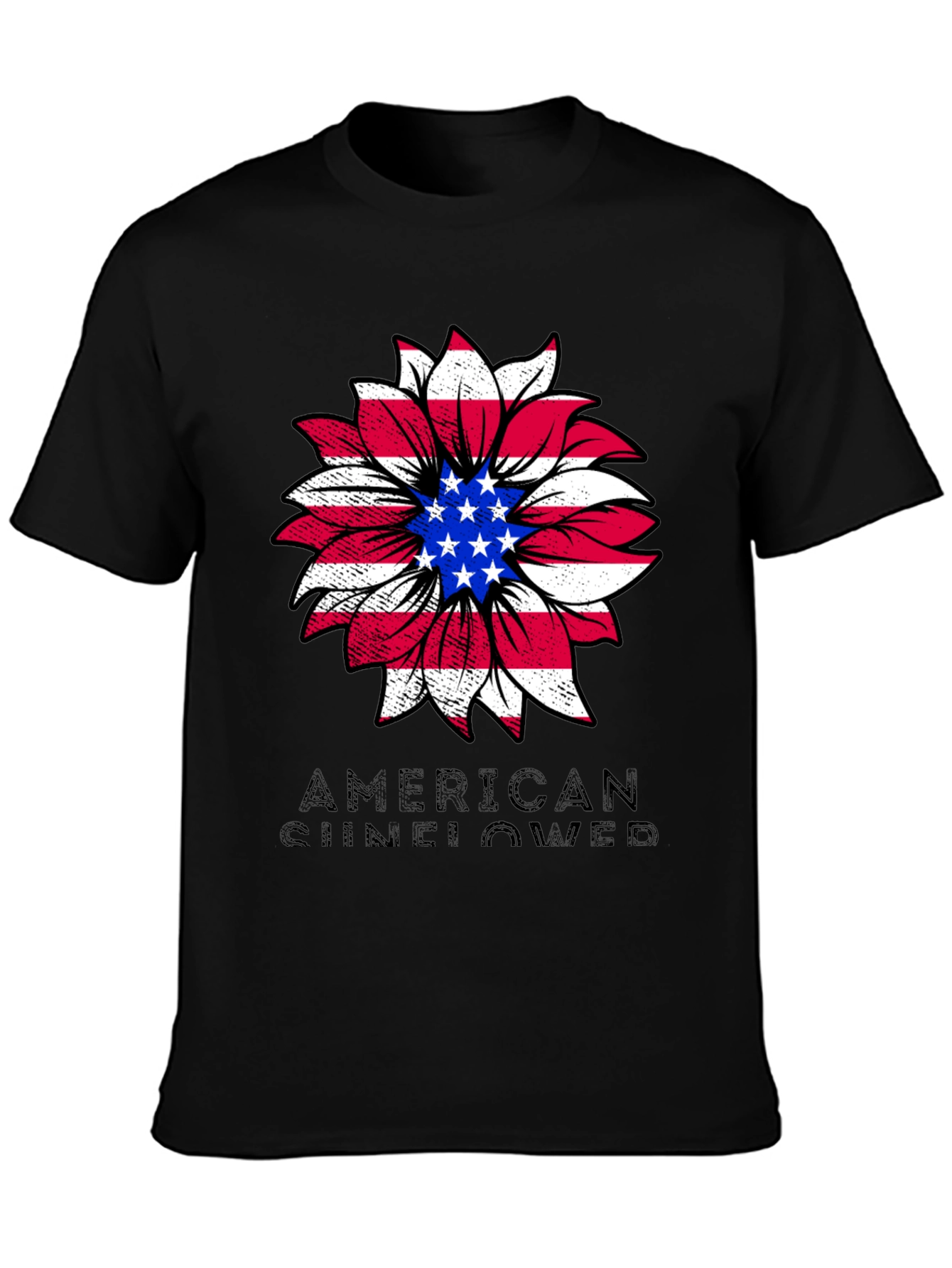 American Sunflower Graphic Tee - Patriotic Style