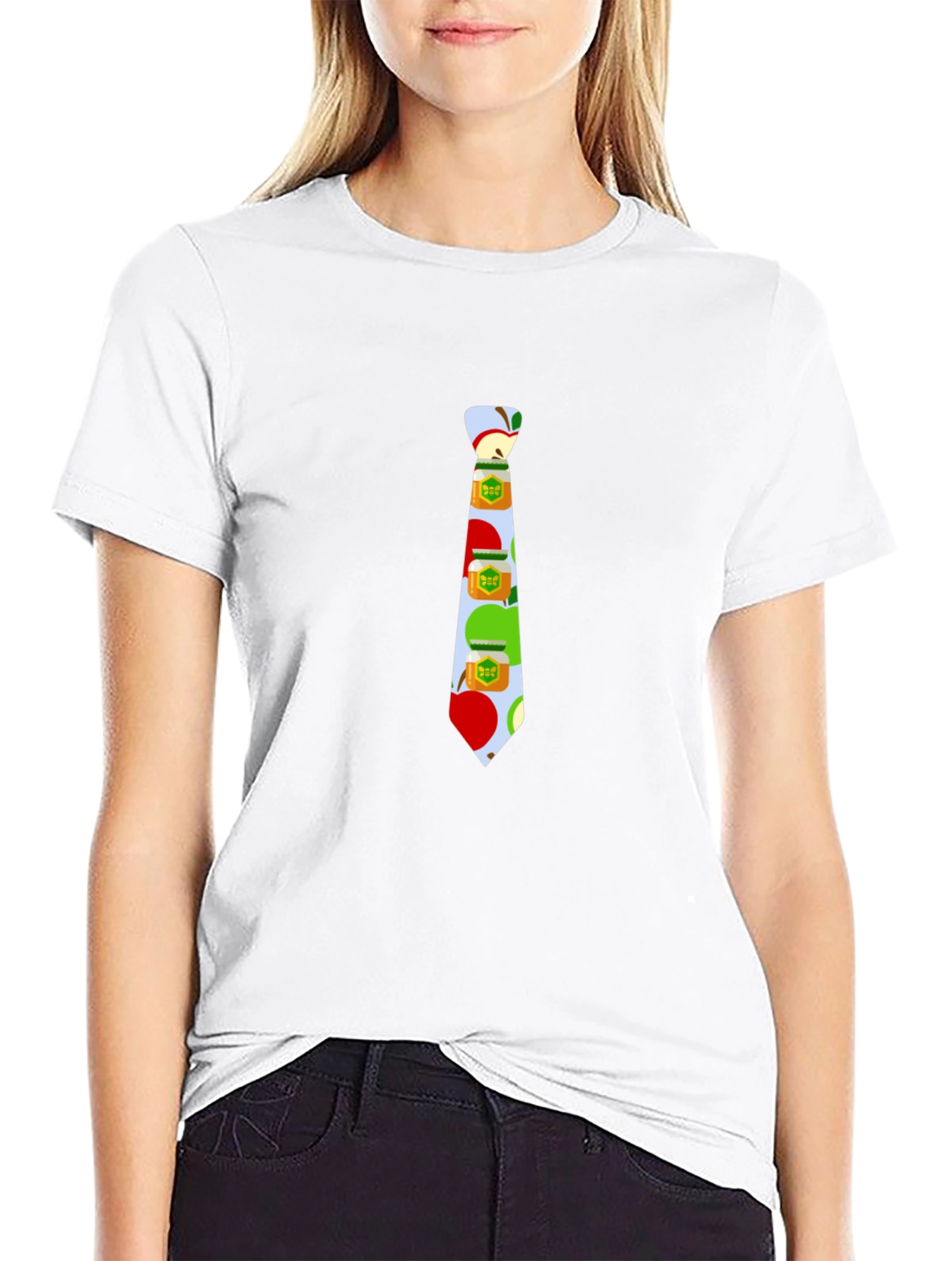 Novelty Apple Tie Graphic T-Shirt