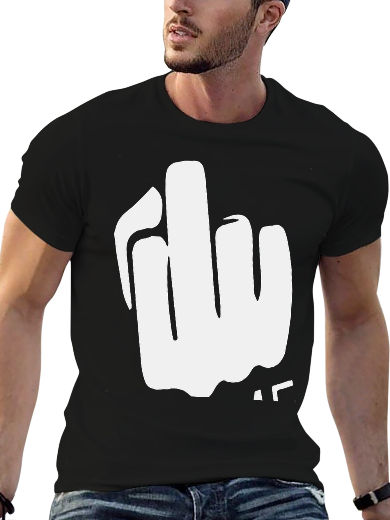 Bold Graphic Tee: Middle Finger Statement Shirt