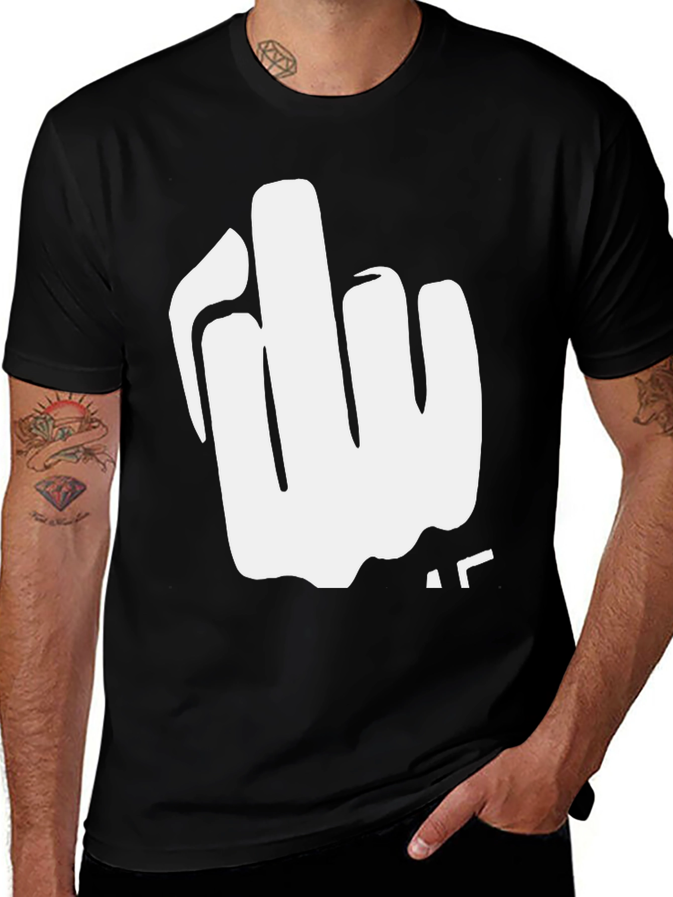 Bold Graphic Tee: Middle Finger Statement Shirt